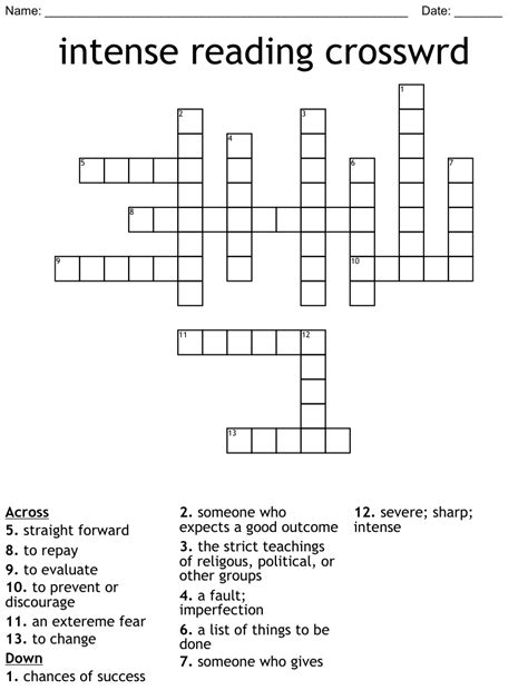 Crossword intense. Things To Know About Crossword intense. 